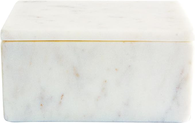 Bloomingville Marble Box Storage Container with Lid, White