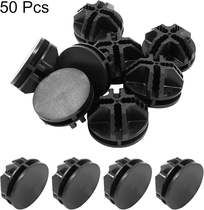 50 Pcs Wire Cube Connectors for Modular Storage Shelving (Black) | Durable ABS Plastic, 8-Slot Multi-Directional Design, Fits 3.5mm Panels, Reusable Connectors, for Wire Cube Shelving