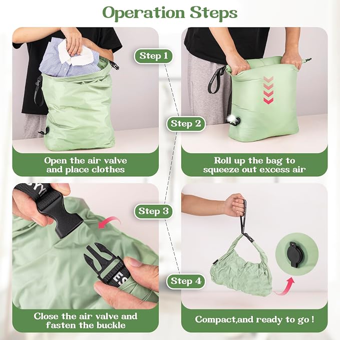 Travel Laundry Bag, Waterproof Compression Bags for Dirty Clothes | Moisture-resistant Vacuum Storage Bag, Space-Saving Laundry Storage Organizer for Cruise, Swimming, Gym