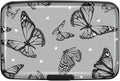 Coco Rossi Credit Card Holder RFID Aluminum Small Mini Wallet Women | Metal Wallet, Business Cards Holder, ID Case, Slim Sleeves, Womens Girls Gift, Carry Wallets for Travel, Black Butterfly
