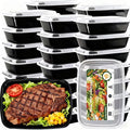 38oz 10 Pack Disposable Food Leftover Containers with Lids, Meal Prep Containers Reusable, To Go Containers Leakproof, Microwave Freezer Dishwasher Safe for Festival