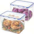 KIGI Large Food Storage Containers, Set of 2 (17.7 Cup) | Airtight Lids, Ideal for Picnic, Fruit Storage & Pantry, Dishwasher Safe, BPA free Plastic, 4 Sided Locking Lid,143 oz
