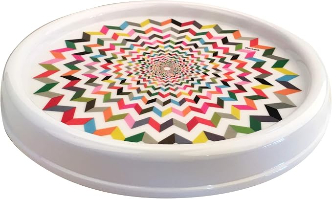 French Bull Lazy Susan Round Rotating Melamine Kitchen Pantry Cabinet Tableware Organizer-Platter, Turntable, Serving, 9-inch, Ziggy