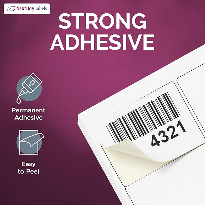 NextDayLabels – 2"-11/16 x 2 Rectangular Sticker Labels for Printer - White Laser/Inkjet Printer Labels Return Address Labels Shipping Label Stickers (100 Sheets, 15 Per Sheet, 1500 Labels)