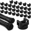 30 Pcs Magnetic Zip Tie Mounts with 200 Black Cable Ties, 22 mm Magnetic Cable Clips for Wire Management on Steel Cabinets, Racks and Ferrous Metal Surfaces