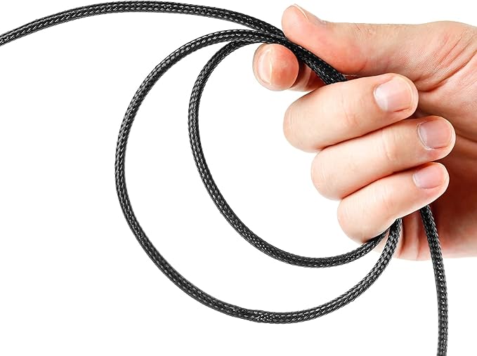 Xuniea 96ft Wire Loom Braided Cable Sleeve Covers Cord Management with 127 Pcs Tube Heat Shrinkable for Audio Video Cable Cord Protectors from Pets(1/4, 3/4, 1 Inch,Black and Red)
