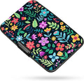 Credit Card Holder RFID Aluminum card case Red Floral mini Wallet Women Men | ABS Business ID Case,Hard Case Large Capacity 6 Slots, Waterproof Durable ，Secure Closure Slim Small Credit Card Protector