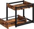 HOOBRO Kitchen Countertop Organizer, Corner Shelf Organizer, 2-Tier Spice Rack with Pull-Out Shelf and Hooks, for Kitchen, Office, Study, Bedroom, Living Room, Rustic Brown and Black BF08TL01