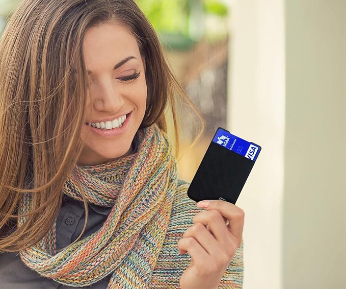 Modern Carry Ultra Thin Wallet for Men & Women, Single Pocket or 2 Slot Options, Slim Stretch Fabric Minimalist Front Pocket Card Holder