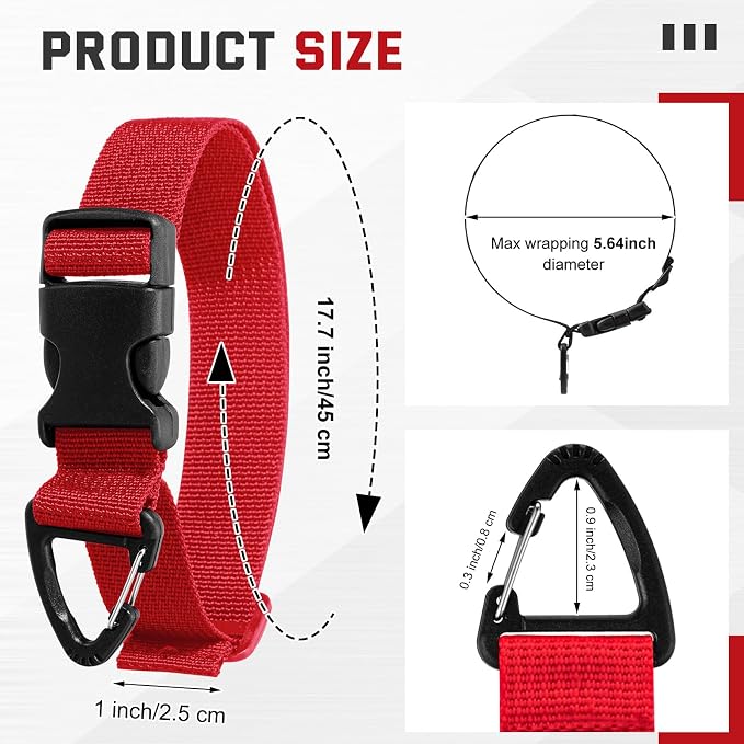 6 Pack 17 Inch Adjustable Extension Cord Holder Organizer with Triangle Clips for Garage Organization and Storage Heavy Duty Extension Cord Hanger for Men Workshop (Red)