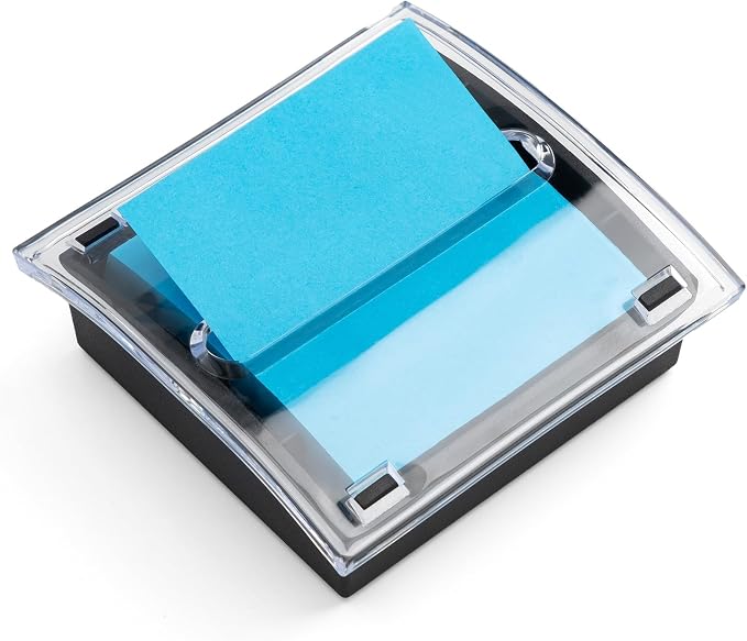 Acrylic Sticky Note Holder, 4 x 4 Inch Crystal Notepad Organizer Pop Up Notes Dispenser for Office Home Classroom Desk Supplies