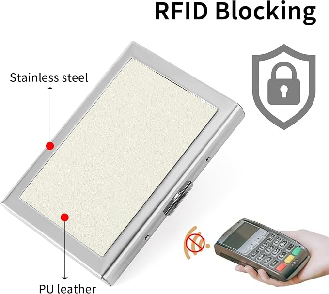 Credit Card Holder Wallet for Women Men Stainless Steel Metal Card Case RFID Blocking Business Card Protector Case with 6 Slots