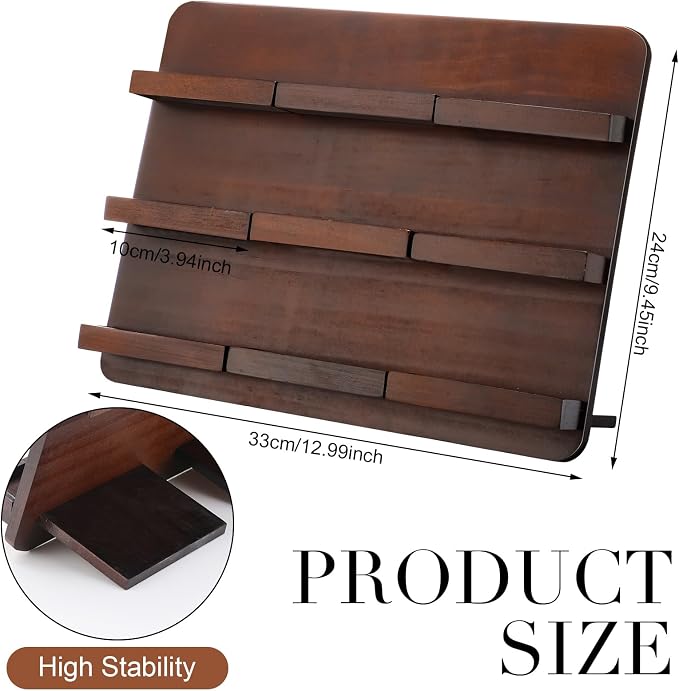 Leinuosen 3 Tier Wood Multiple Business Card Holder Desktop 9 Slot Business Card Holder for Desk Gift Postcard Display Rack Pamphlet Display Stand for Office Meeting Home (9.45 x 12.99 Inch)