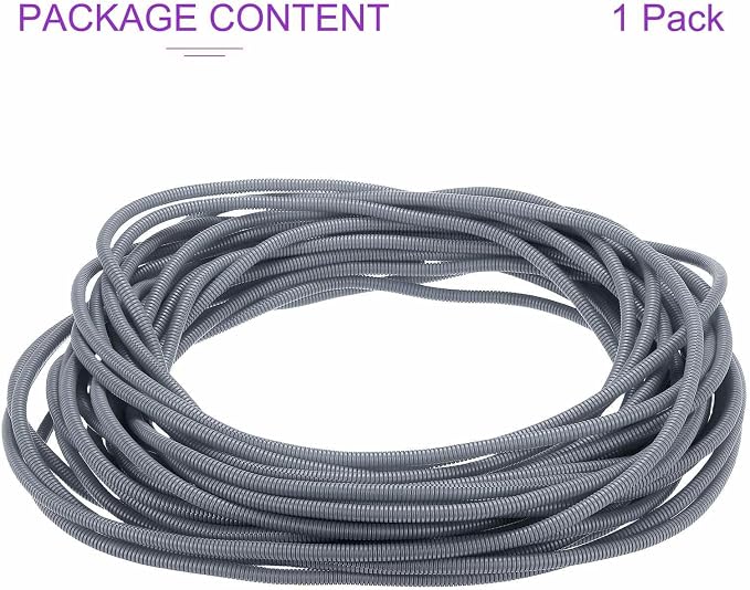 DMiotech 100ft Wire Loom Split Tubing 1/4 Inch(6.4mm) ID, Cord Protectors from Pet Flexible Conduit Cable Management for Office Home Garden, Gray