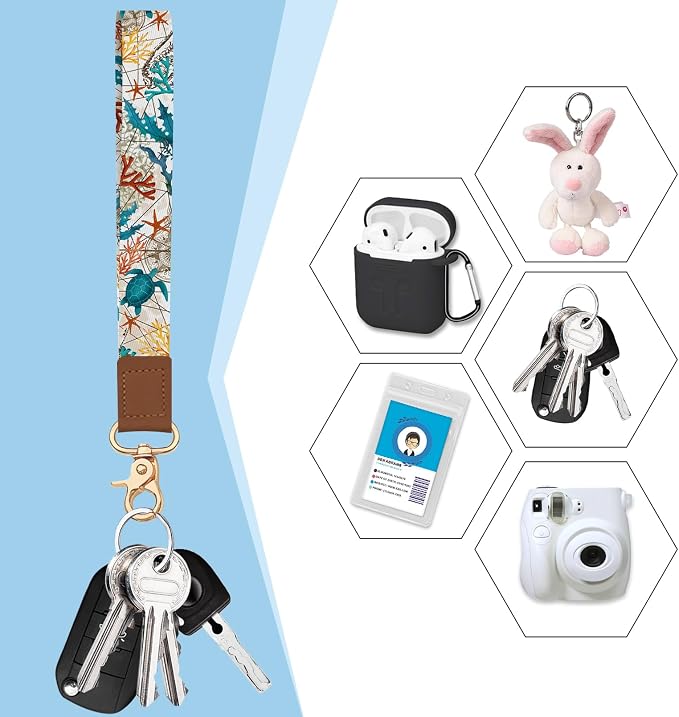 Blusabaca Women Credit Card Holder, Small RFID Wallet with Wristlet Strap | Removable Keychain, Case with Zipper, Vegan PU Leather, Cash Coin Pocket, Business Accordion Purse, Ladies Female Gift