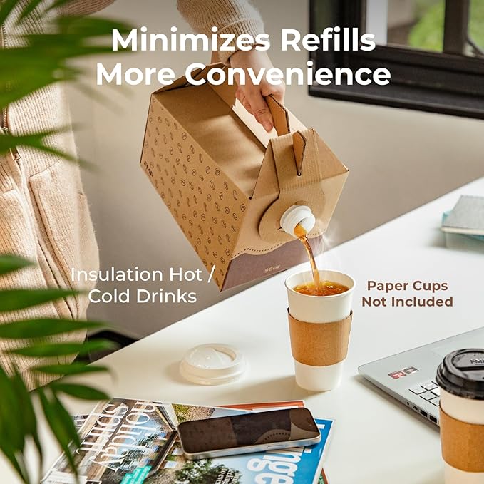 Fit Meal Prep 25 Pack 96 oz Disposable Coffee Dispensers with Handle, Insulated to Go Storage Containers, Portable Coffee Box Cold Hot Drink Dispenser Bulk for Party, Catering, Office, Take Out