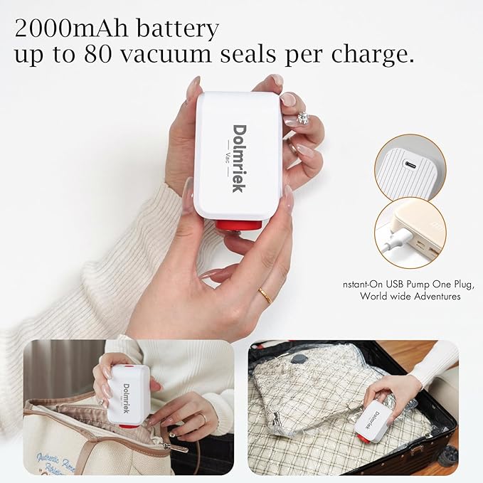 Travel Vacuum Storage Bags with USB Electric Pump, 6 Pack Compression Seal Bags for Luggage and Suitcase, Space Saver for Clothes and Clothing