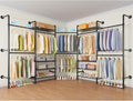Timate L5 Expandable Closet Rack Wall Mount for Corner, L Shape Heavy Duty Hanging Garment Rack Clothing Rack with 8 Adjustable Shelves & 4 Hanger Rods, Closet System for Hanging Clothes, Black