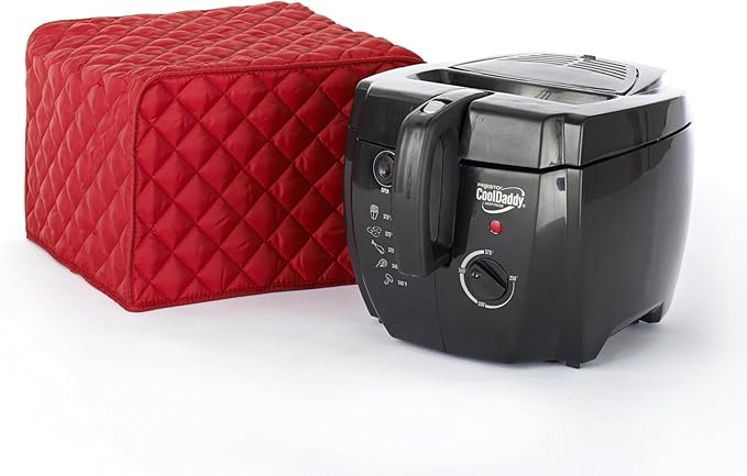 Covermates Keepsakes Air Fryer Cover – Quilted Deep Fryer Appliance Protector for Kitchen Counter Storage – Dust & Stain Resistant – Washable Slip-On Design, Red