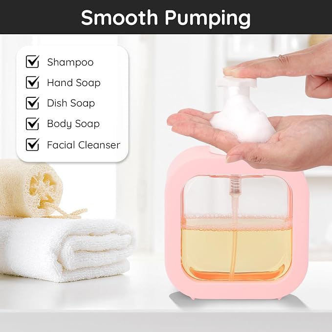 Segbeauty 3pcs White Foaming Hand Soap Pump Replacement, Countertop Foam Soap Dispenser Pump Heads, Foaming Dispenser Pumps for Bathroom Shampoo Bottle, 42 Thread Size Face Wash Bottle Replace Caps