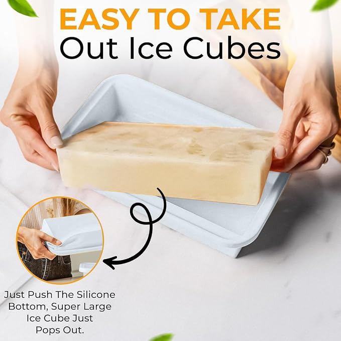(2 Pack Large Silicone Freezer Containers For Soup, Pasta Sauce, Leftovers, Broth - 6 Cup White Reusable BPA Free Non Plastic Food Storage Freezing Ice Trays With Lids & Measurement Lines
