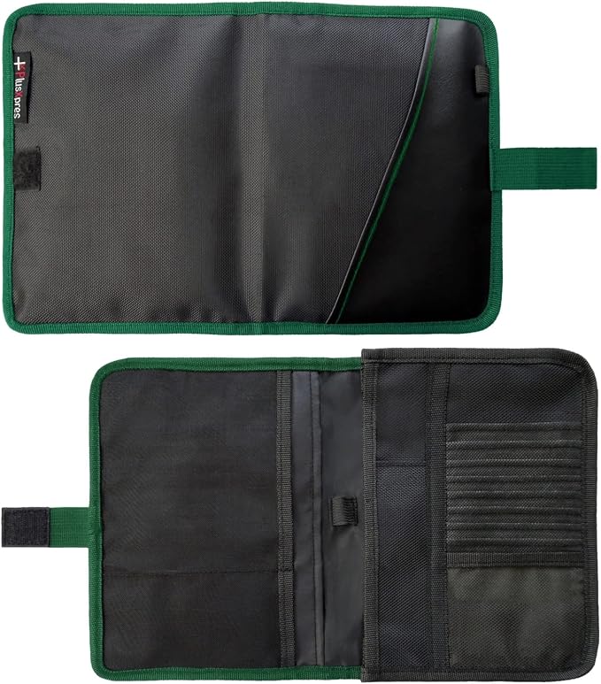 PlusXpres Glove Box Compartment Organizer - Car Document Holder - Green | Owner Manual Case Pouch, Vehicle Storage Wallet for Registration and Insurance Card, Auto Paperwork Holder, Log Book included