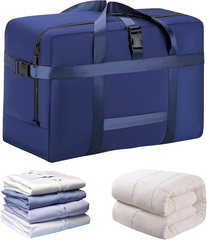 Upgrade Moving Bags Heavy Duty Extra Large, College Packing Bags for Moving Clothes, Moving Supplies & Boxes with Zippers and Handles, Storage Bags Moving Totes Camping Essentials (Blue, 98L)