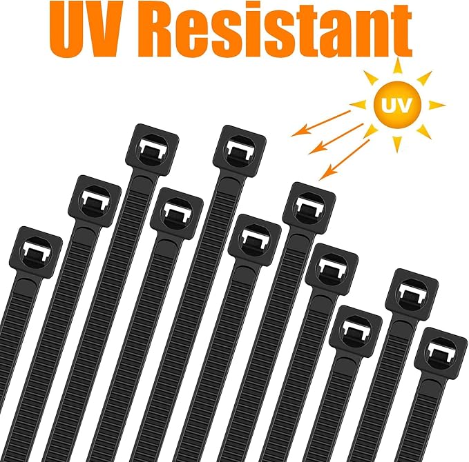 Zip Ties 15 inch (100 Pack), 80lbs Tensile Strength, Black Cable Ties, Zip Ties Heavy Duty ，Wire Ties for indoor and outdoor use