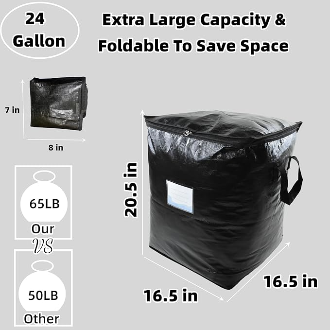 91L Storage Bags for Clothes, Moving Bags Heavy Duty Extra Large with Reinforced Handle, Storage Containers for Organizing Bedding, Blanket, Sheets, Pillows, Toys, Christmas Decorations