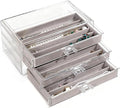 CLUQMEIK Necklace Organizer Box, Tray with Clear Lid, Dustproof Velvet Necklaces Holder Storage Display Case, Necklace Tray Drawer Insert for Pendant Suitable for Women and Girls (Grey)