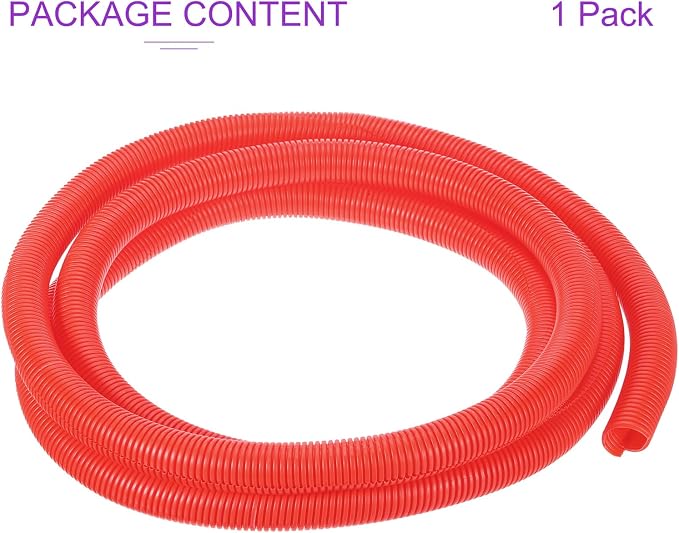 DMiotech 10ft Wire Loom Split Tubing 3/4 Inch(19 Mm) ID, Cord Protectors from Pet Flexible Conduit Cable Management for Office, Home, Garden, Red