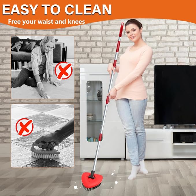 Fatmass Scrub Brush Mop Head Replacement Compatible with O Cedar EasyWring 1 Tank Spin Mop,New Upgrade Stiff Bristle Shower Brush Scrubbing Brush Cleaning Brush for Bathroom, Kitchen, Tub, Tile