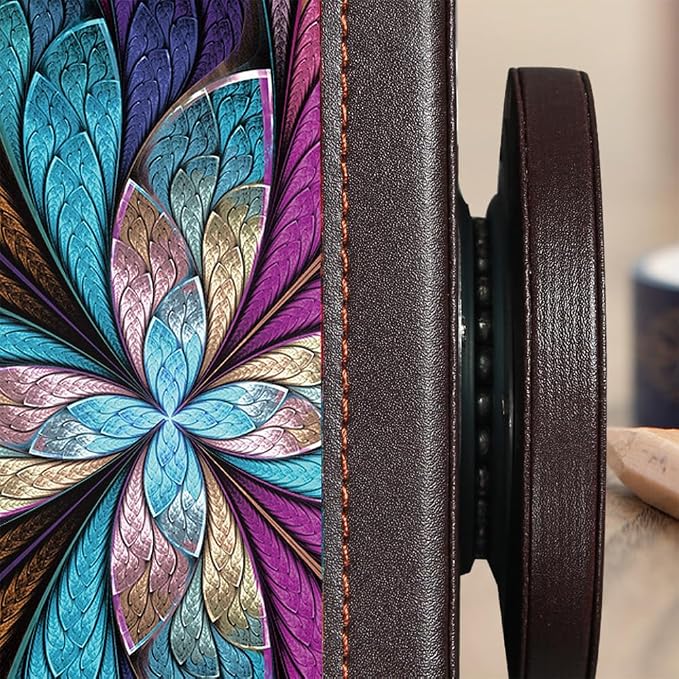 360° Rotating Remote Control Holder, PU Leather TV Remote Caddy, Pen Holder | Nightstand Organizer Storage Box with 5 Compartments for Pencil, Art Supplies, Makeup Brush, Office Desk Table Accessories