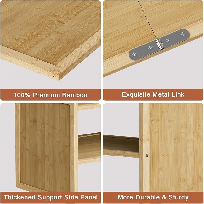 4 Tier Bamboo Shoe Rack, Tall Wood Shelf for Closet | 4 tiers maximize vertical space. 6.7in height fits boots. Great for living room, closet, balcony.