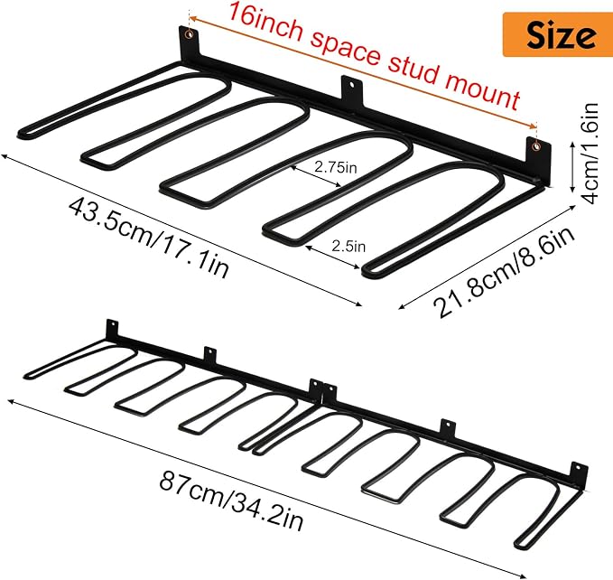 ORLESS Wader Hangers 6-Pair Boot Rack Garage Storage, Cowboy Boot Holder, Metal Wire Organizer for Entryway