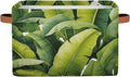 Cube Storage Bins for Shelves, Banana Leaf Collapsible Fabric Toys Storage Basket Box with Handles for Home Office Bedroom Closet