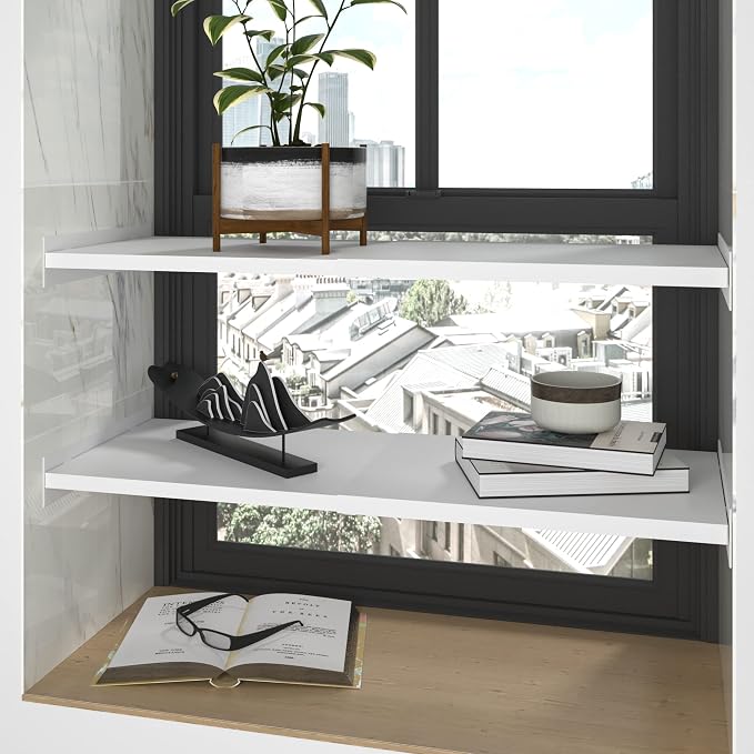 Expandable Closet Shelf Organizer, Adjustable Shelves Organizer, Storage Shelving Rack DIY Divider RV Separator for Cabinet Pantry Wardrobe Cupboard Kitchen, 2 Pack, X-Large