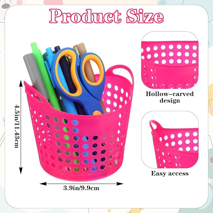 MAQUITA 32 Pcs Pencil Cup Bulk Pencil Basket Cute Pen Holder Organizer Stationery Caddy Different Pen Cup for Office School Home Supplies, 4 Colors