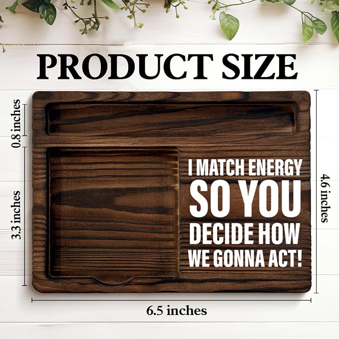 Funny Office Sticky Note Holder, Gift for Coworkers Employee Boss Leader, I Match Energies So You Decide How We Going Act Post it Note Dispenser for Office Cubicle Desk Decor