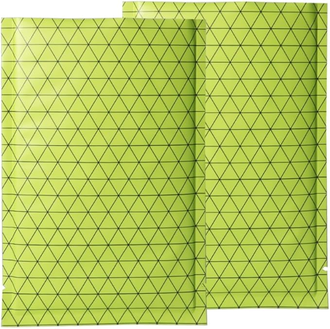 100 PCS 4 Mil Thick Open Top Heat Seal Bags, PET+AL+PE Mylar Bags with Easy Tear Notch, Resealable Heat Sealable Pouch for Food Storage, Packaging, Not Vacuum Bags (Green, 12 * 18CM/4.7"*7.1")