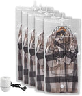 Large Garment Covers, Pack of 5, Vacuum Storage Bag with Electric Pump, Clear Compression Airtight Sealer Bags with Hanging Buckle, Hanging Clothes Storage(130cm/51in)