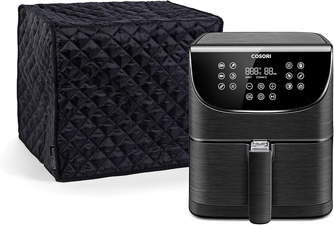 Covermates Keepsakes - Air Fryer/Deep Fryer Cover - Dust Protection - Stain Resistant - Washable - Appliance Cover, Black
