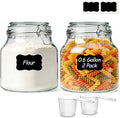 ComSaf Large Glass Pantry Jars with Airtight Lids 74 oz 2 Pack Wide Mouth | Flour sugar rice, Measuring cup, Labels included, Sourdough pickling, Large capacity, Cabinet organization, Dry goods