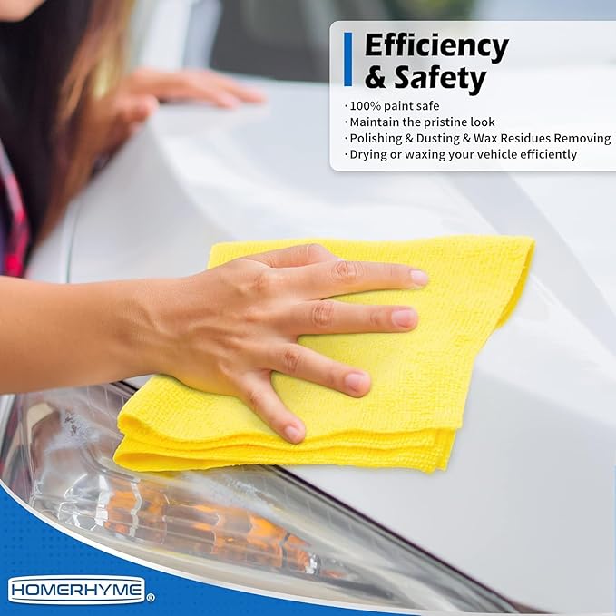 HOMERHYME Microfiber Cleaning Cloth, 200 Pack Cleaning Rags Microfiber Towel Bulk Absorbent Lint-Free Wash Cloths, All-Purpose Towels for Cars, Shop, Automotive, Garage, Home & Kitchen