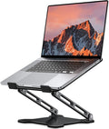 LOXP Adjustable Laptop Stand for Desk, Portable Airflow Laptop Riser Holder | Metal, Foldable, Ergonomic, Computer Notebook Stand Perfect for Home Desk, Office, Coffee Shops, Travel, 10-15.6" Laptops