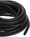 DMiotech 100ft Wire Loom Split Tubing 1 Inch(25.5 Mm) ID, Cord Protectors from Pet Flexible Conduit Cable Management for Office, Home, Garden, Black