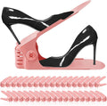 Shoe Slots Organizer 36 Pack - Shoe Organizer Space Saver 50%,Adjustable Thickening Shoe Stackers for a pair of Shoes,Shoe Storage Shoe Rack Holder for closet organization,organizador de zapatos,Pink
