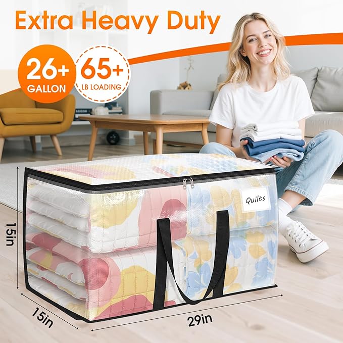 Fab totes Moving Bags Extra Heavy Duty Oversized Storage Bags with Reinforced Handle and Double Zippers,Moving Supplies Totes for Storage Packing Dorm Room Essentials Alternative to Moving Boxes