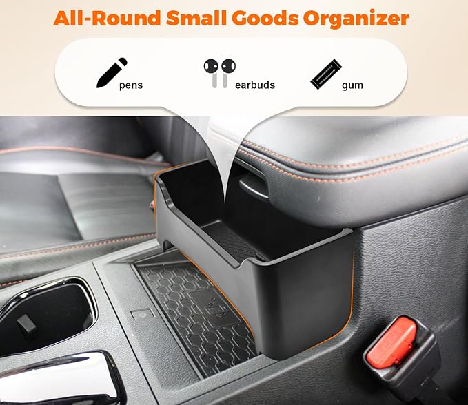 GZSH Center Console Front Hanging Organizer for Nissan Frontier 2022-2026 | with No-Slip Mat Center Console Organizer Made of ABS Plastic for Chapstick Glasses Keys Wallet Adds Extra Storage