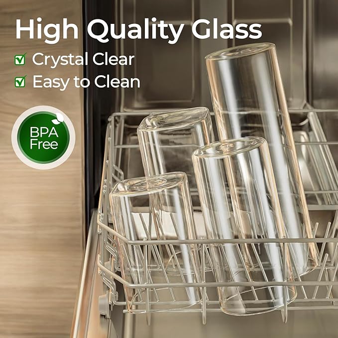 ComSaf Glass Storage Containers With Lids 0.8 Qt, 6 Pack Small Glass Jars | Small Glass Canisters, Spice Jar 25oz, Snack Station Organization, Coffee Bar Organization, Size For Subpackage, BPA Free